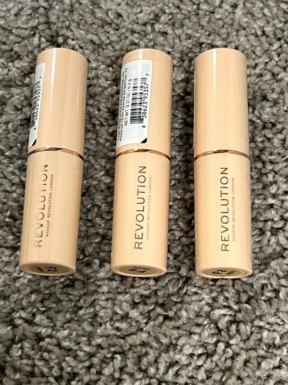 Revolution Fast Base Stick Foundation Contour Highlight Flawless Skin F2 3 Pack